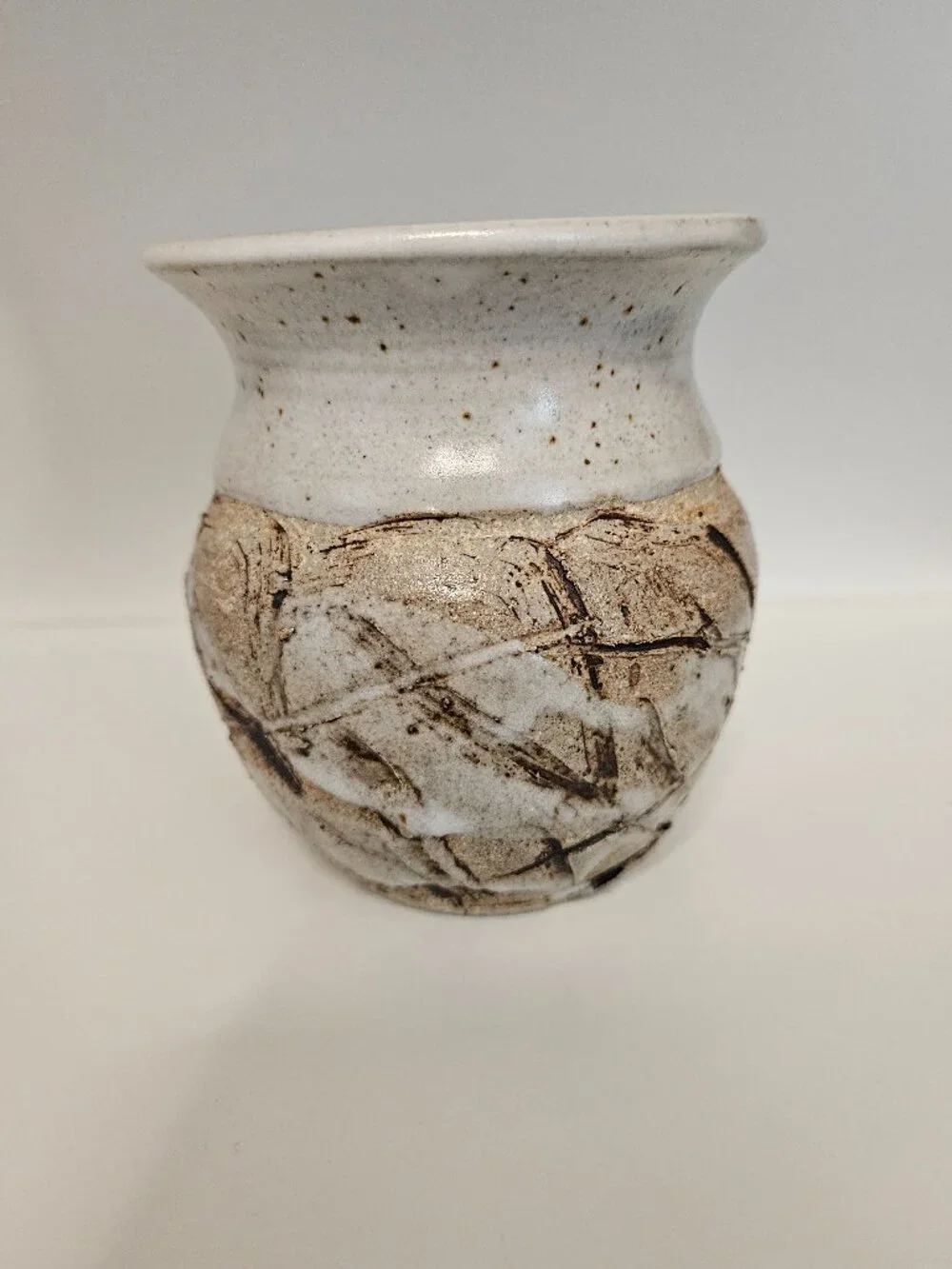 Mellblom Pottery Signed Studio Art Glazed Brown Earth Tones Ceramic Vase Boho